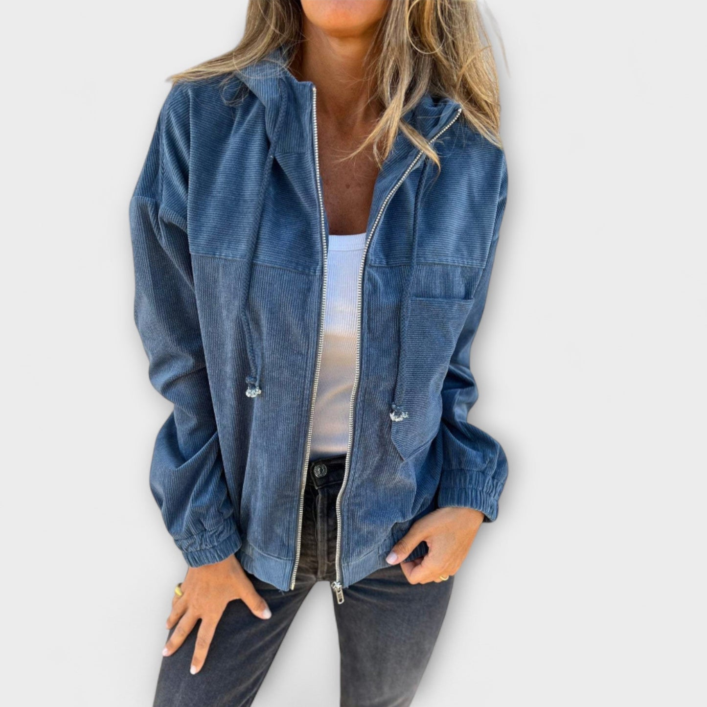 Isla™ | Corduroy hooded jacket with zip