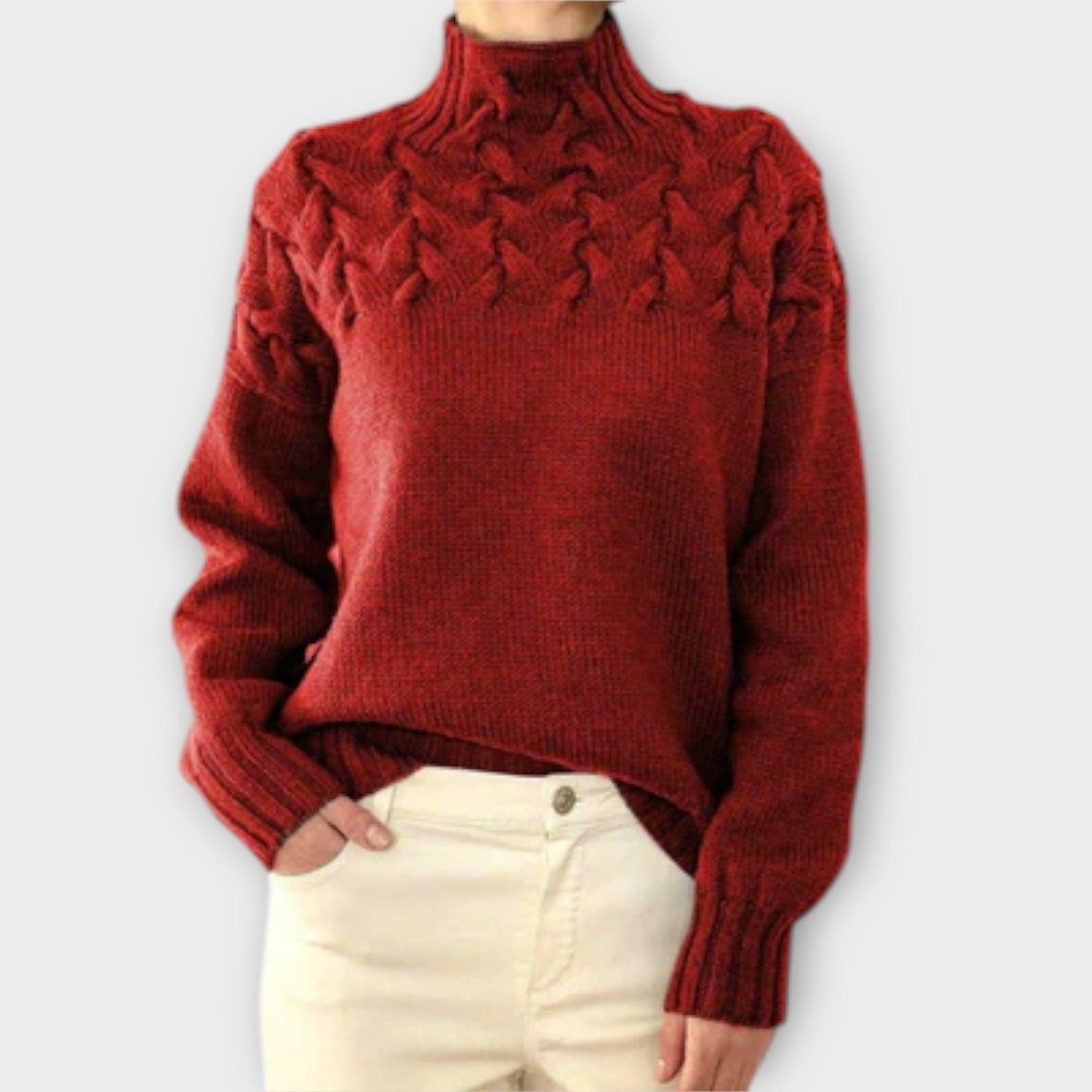 Scarlett™ | Women's sweater with cable knit detail