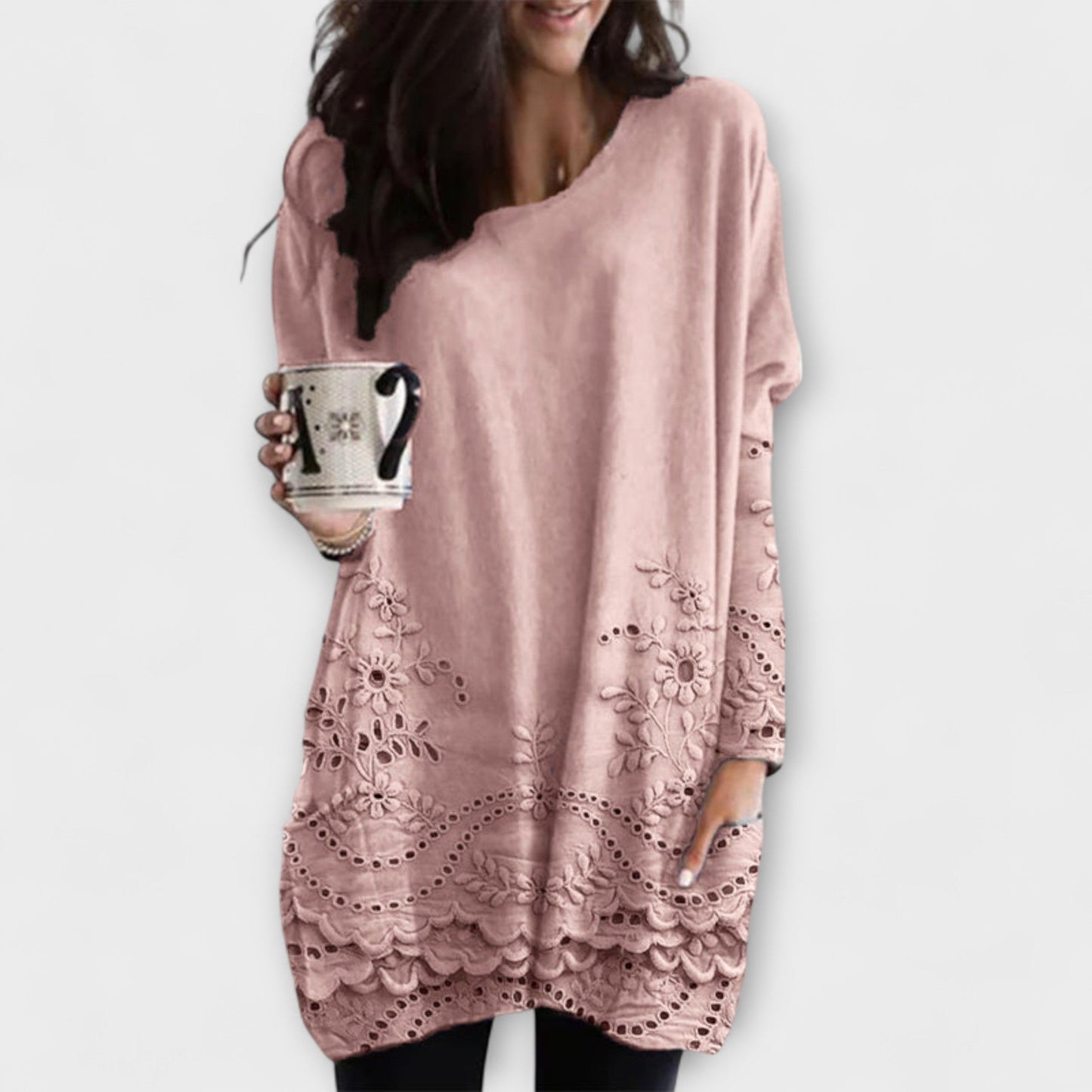 Anya – Embroidered Printed Sweater