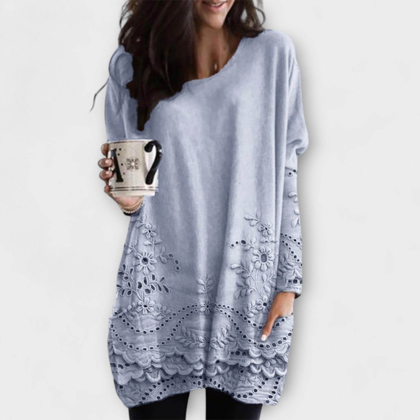 Anya – Embroidered Printed Sweater