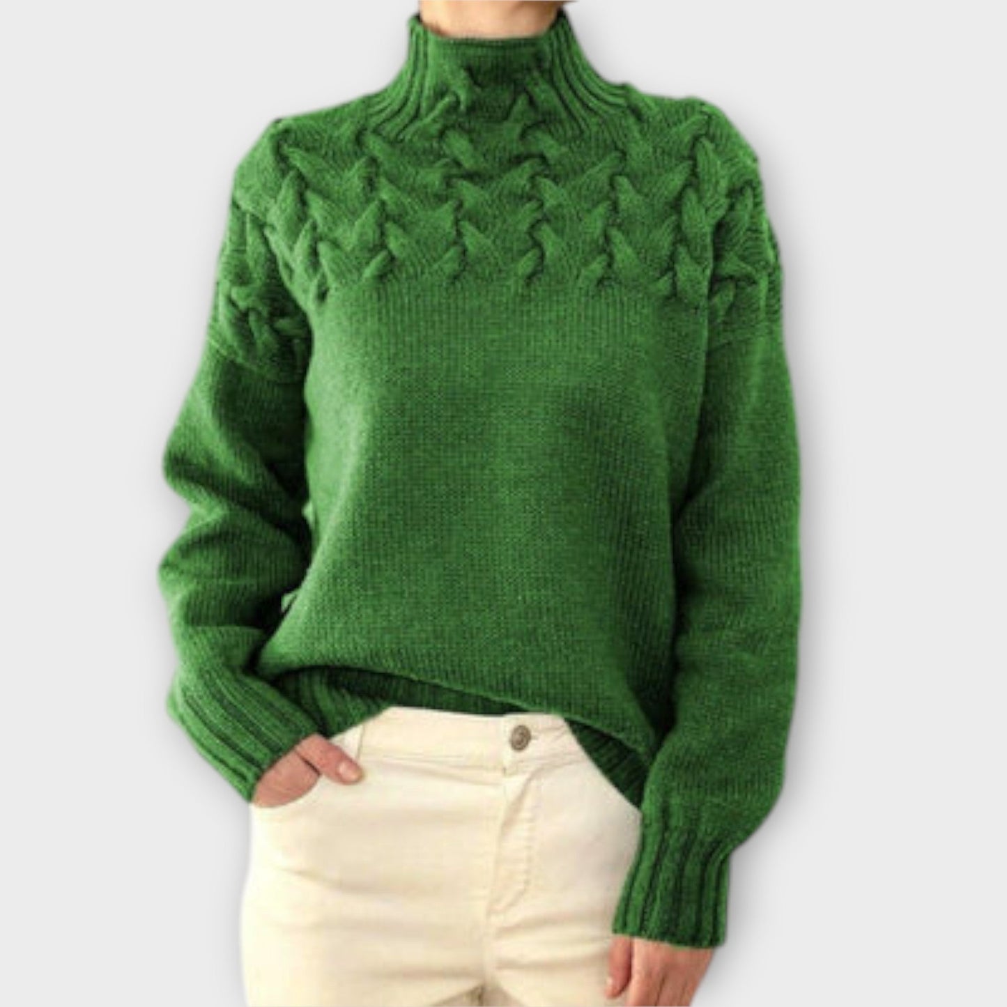 Scarlett™ | Women's sweater with cable knit detail