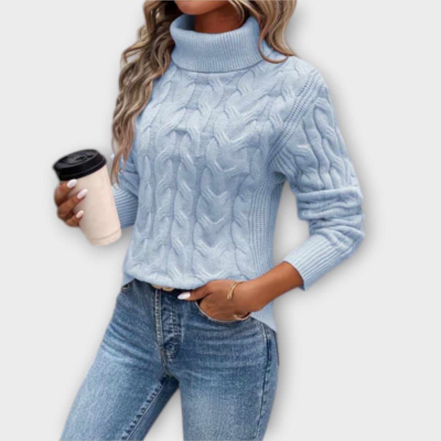 Evelyn™ | Elegant knitted turtleneck sweater