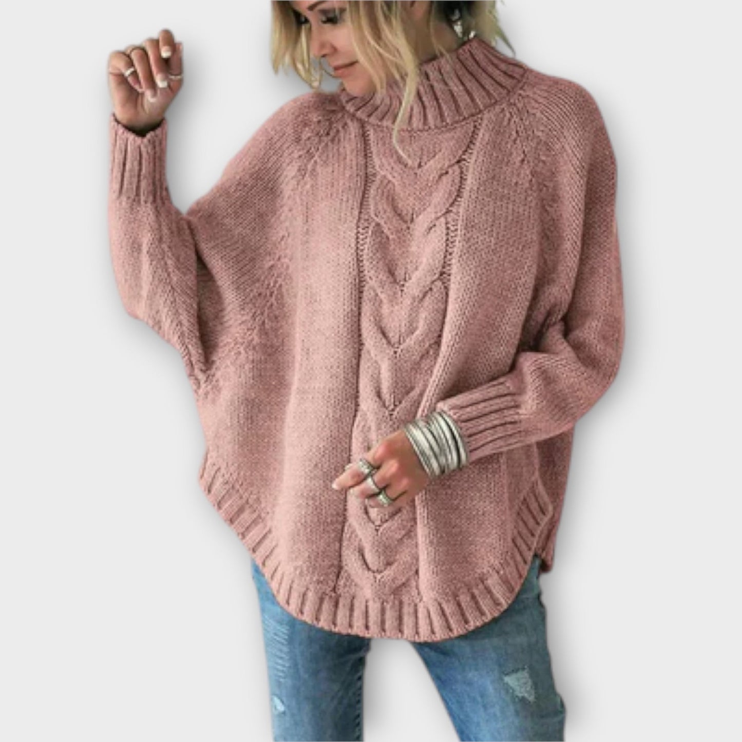 Isla™ | Knitted sweater with cable pattern