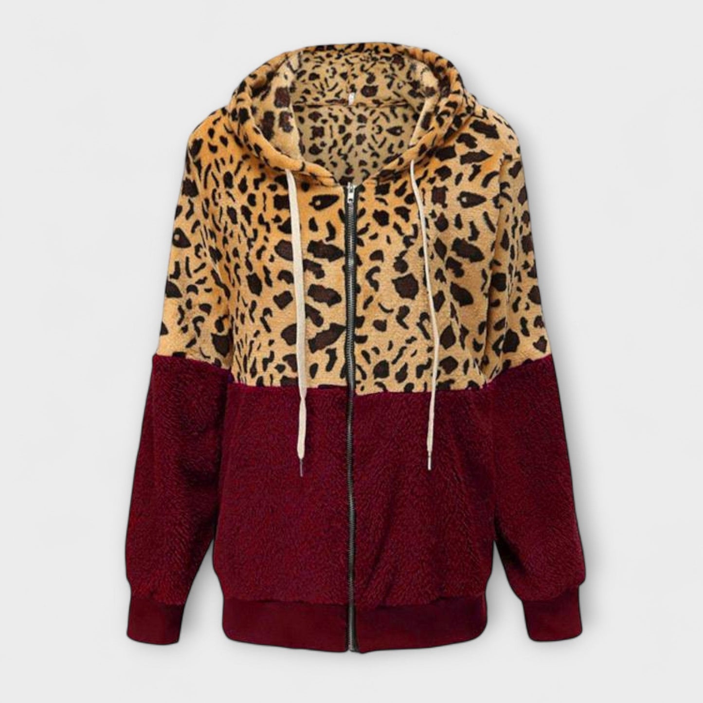 Isla™ | Fleece hoodie with leopard print design