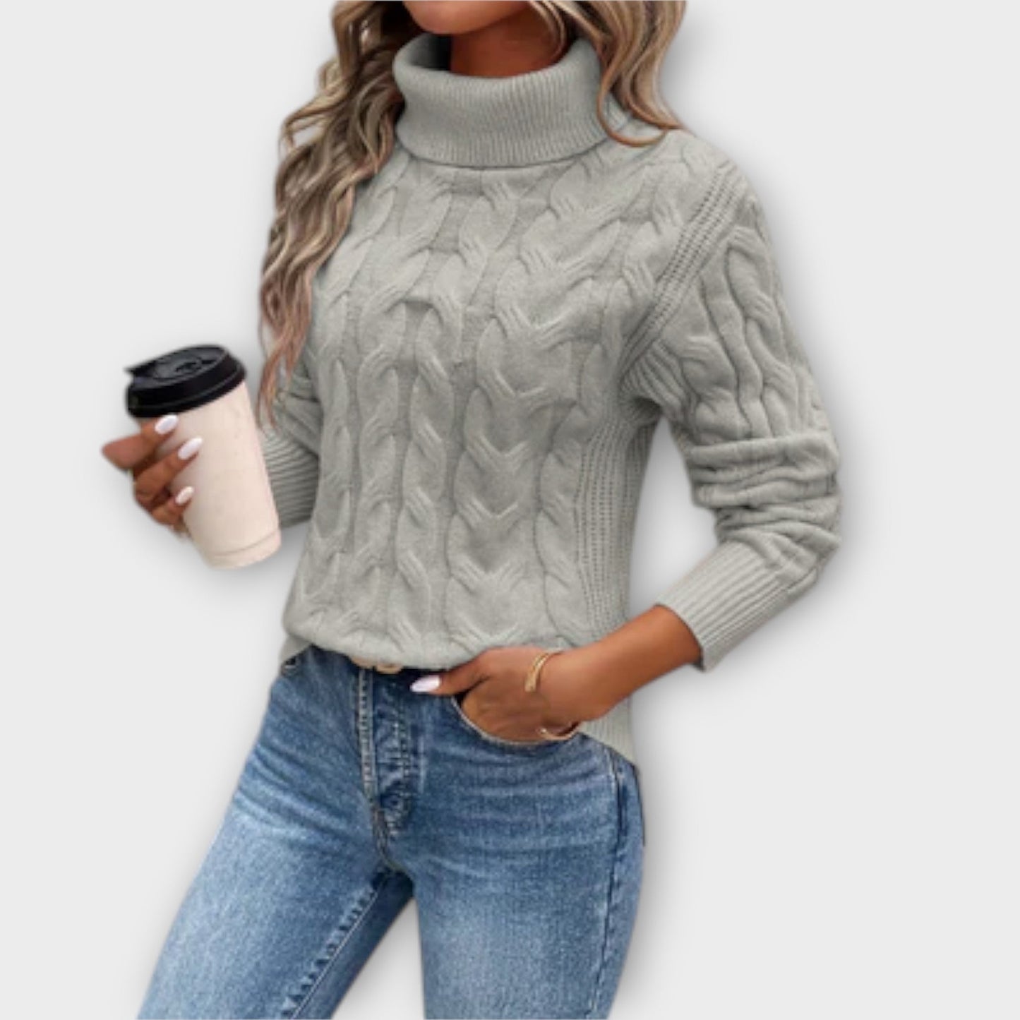 Evelyn™ | Elegant knitted turtleneck sweater