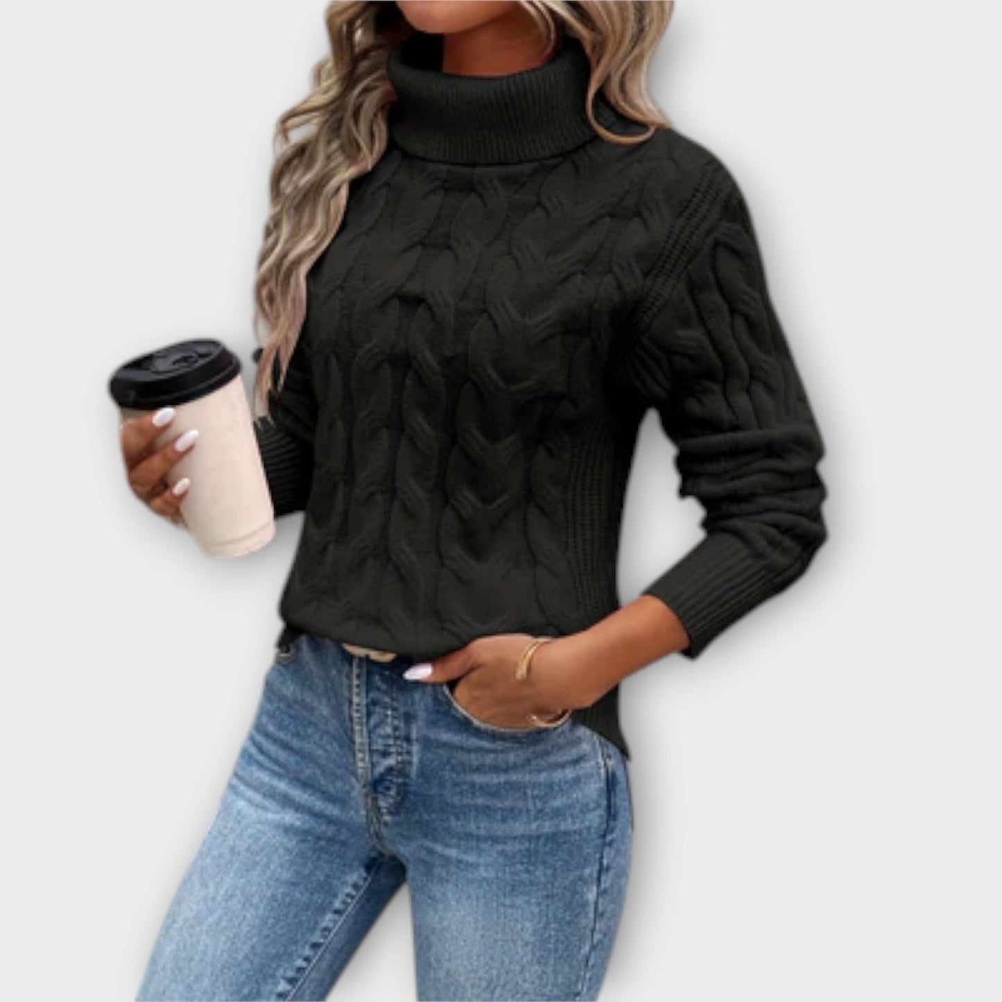 Evelyn™ | Elegant knitted turtleneck sweater