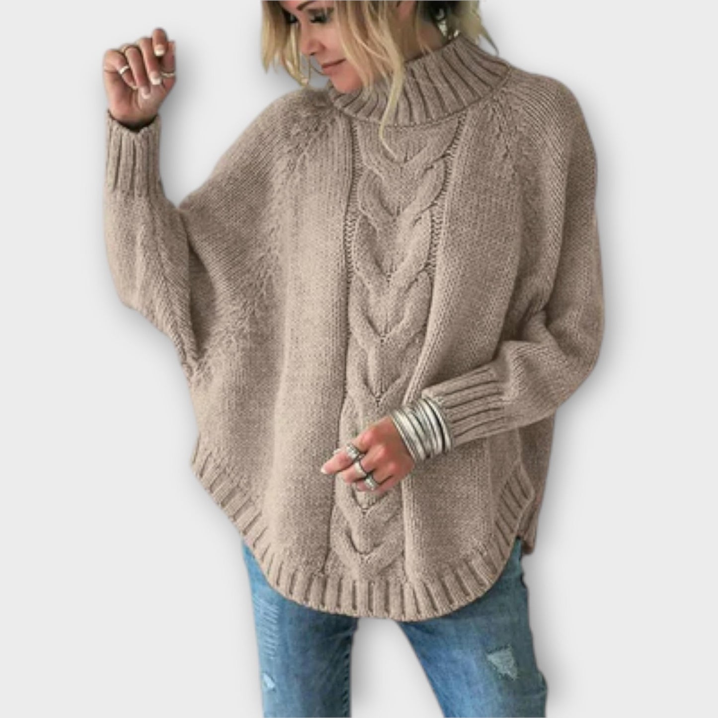 Isla™ | Knitted sweater with cable pattern