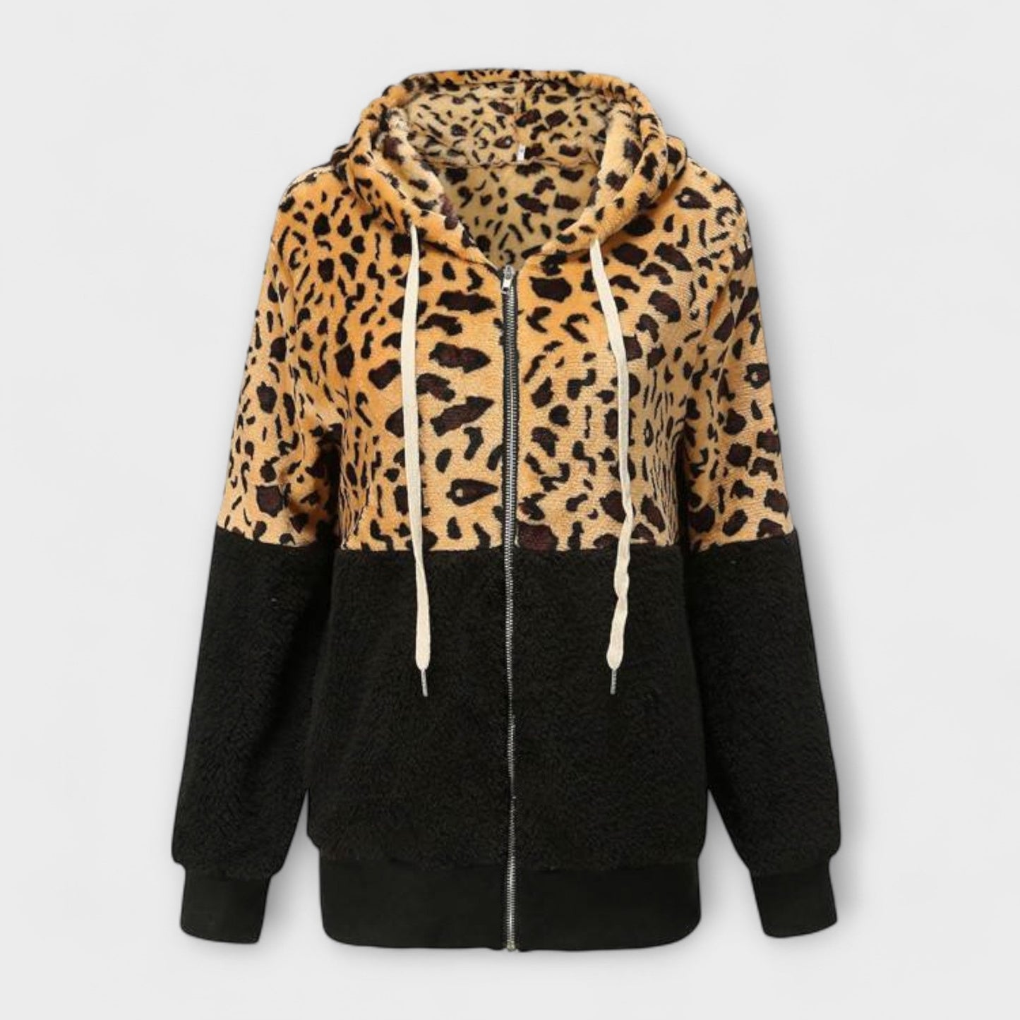 Isla™ | Fleece hoodie with leopard print design