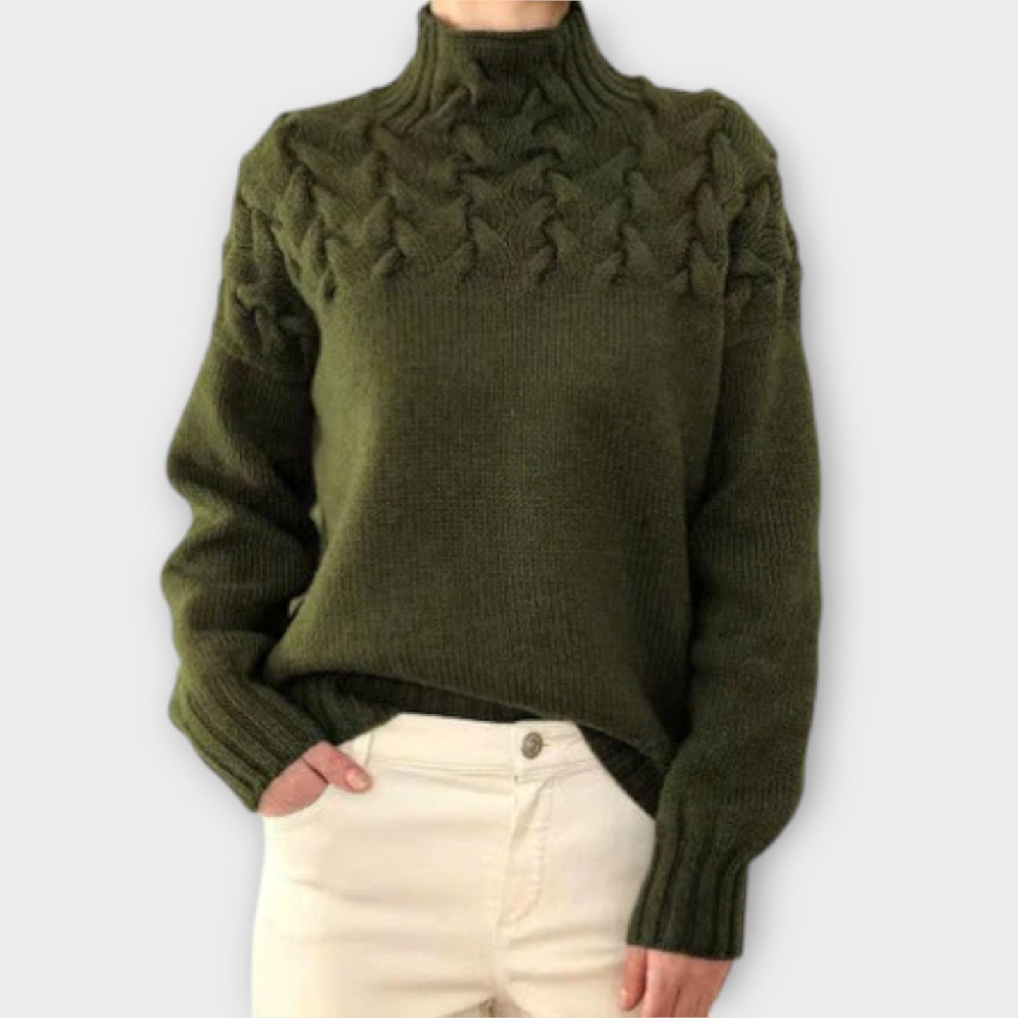 Scarlett™ | Women's sweater with cable knit detail