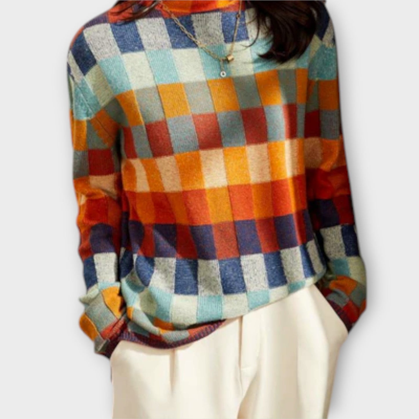 Isla™ | Patchwork Roll Collar Pullover