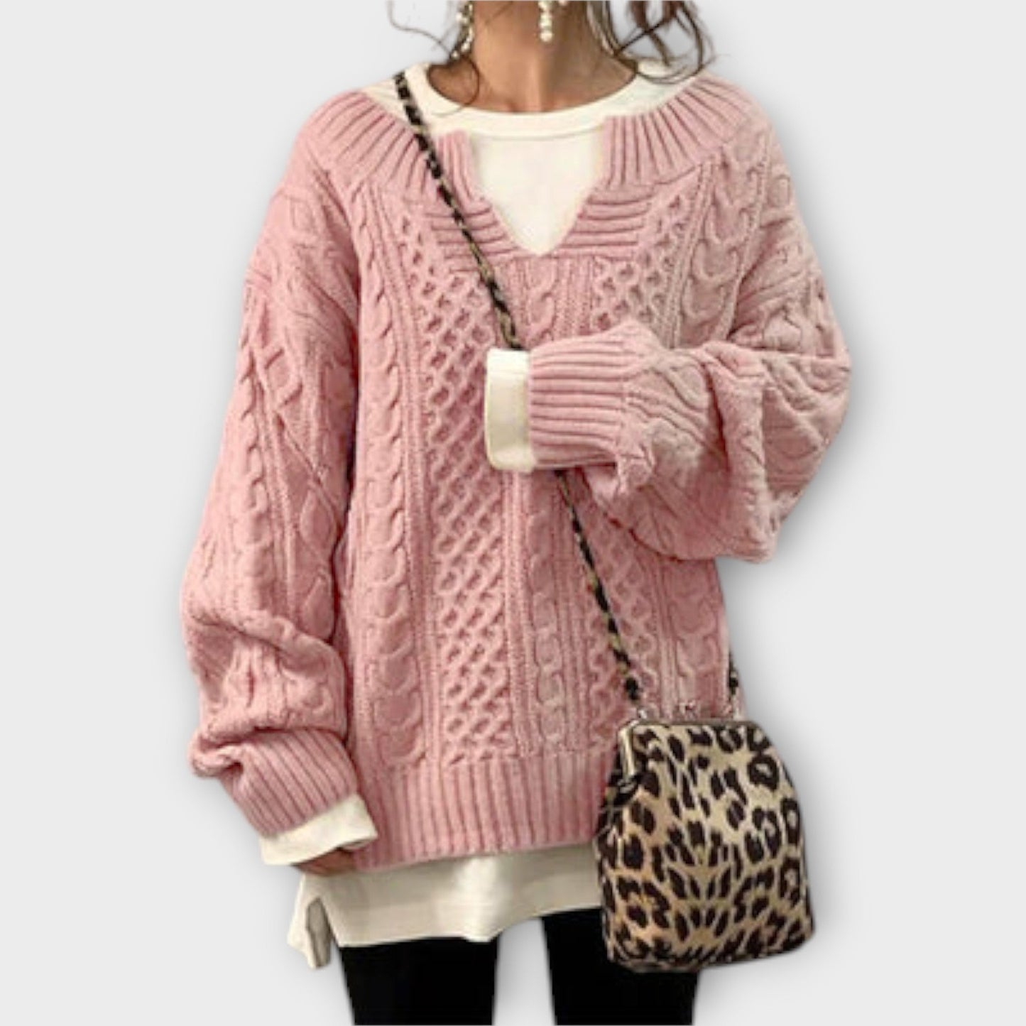 Amy™ | Oversized cable knit sweater