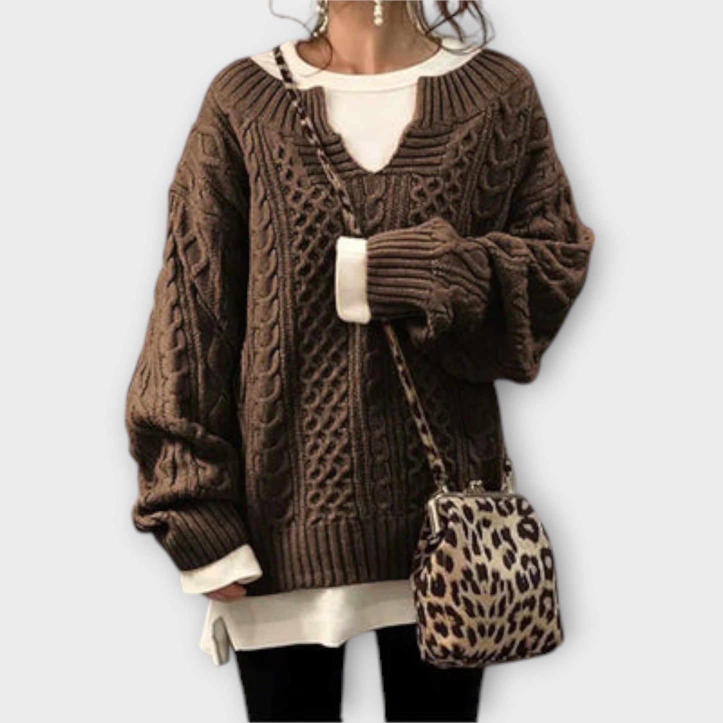 Amy™ | Oversized cable knit sweater