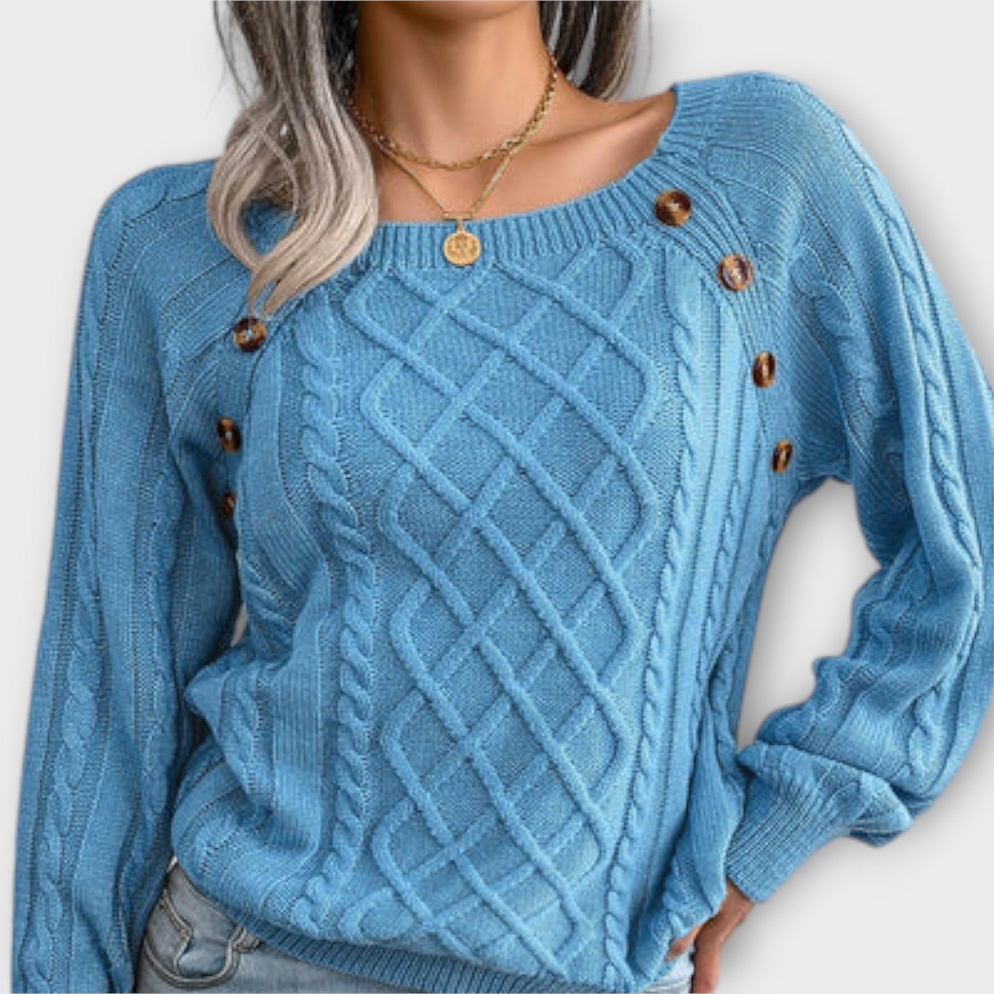 Amy™ | Knitted sweater with buttons