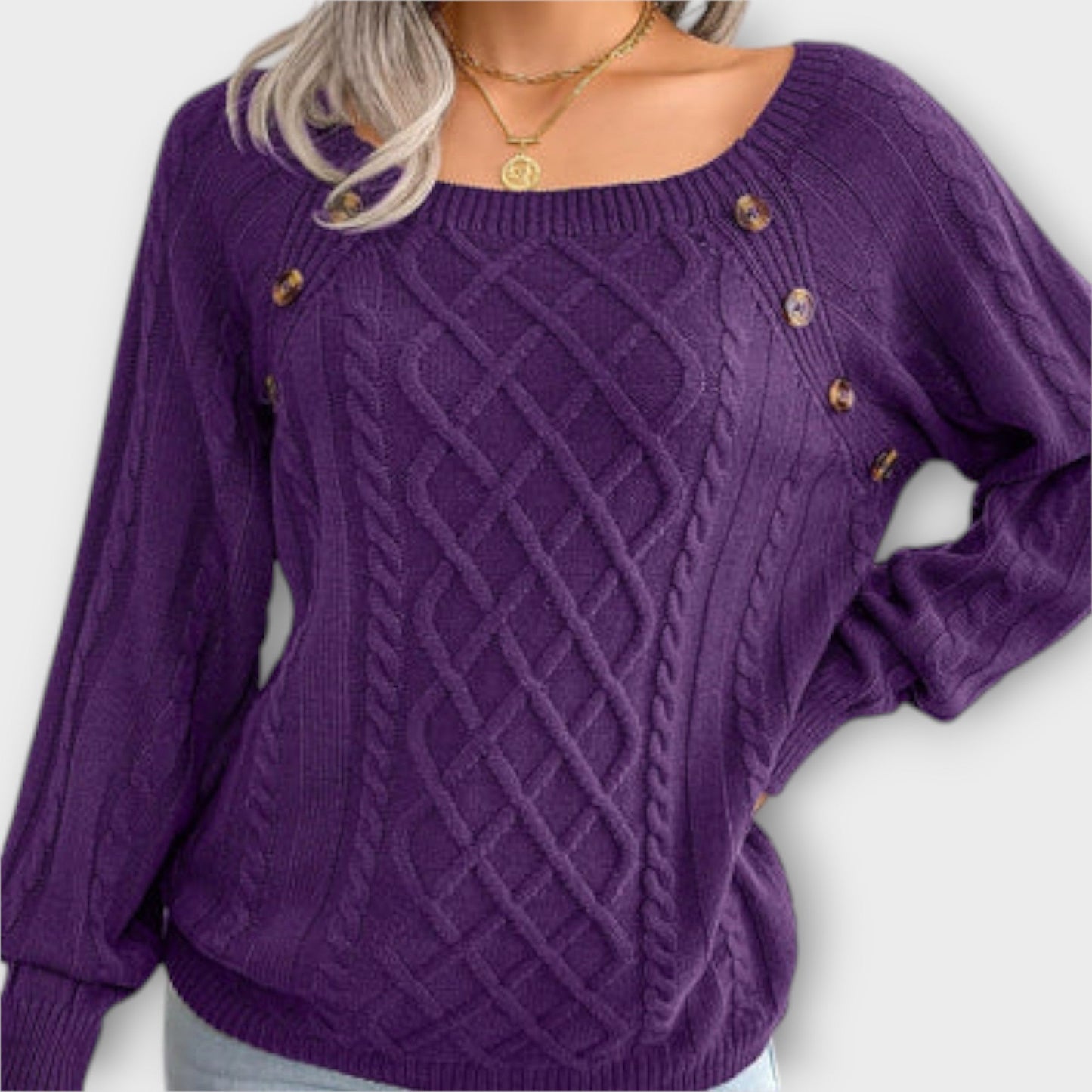 Amy™ | Knitted sweater with buttons