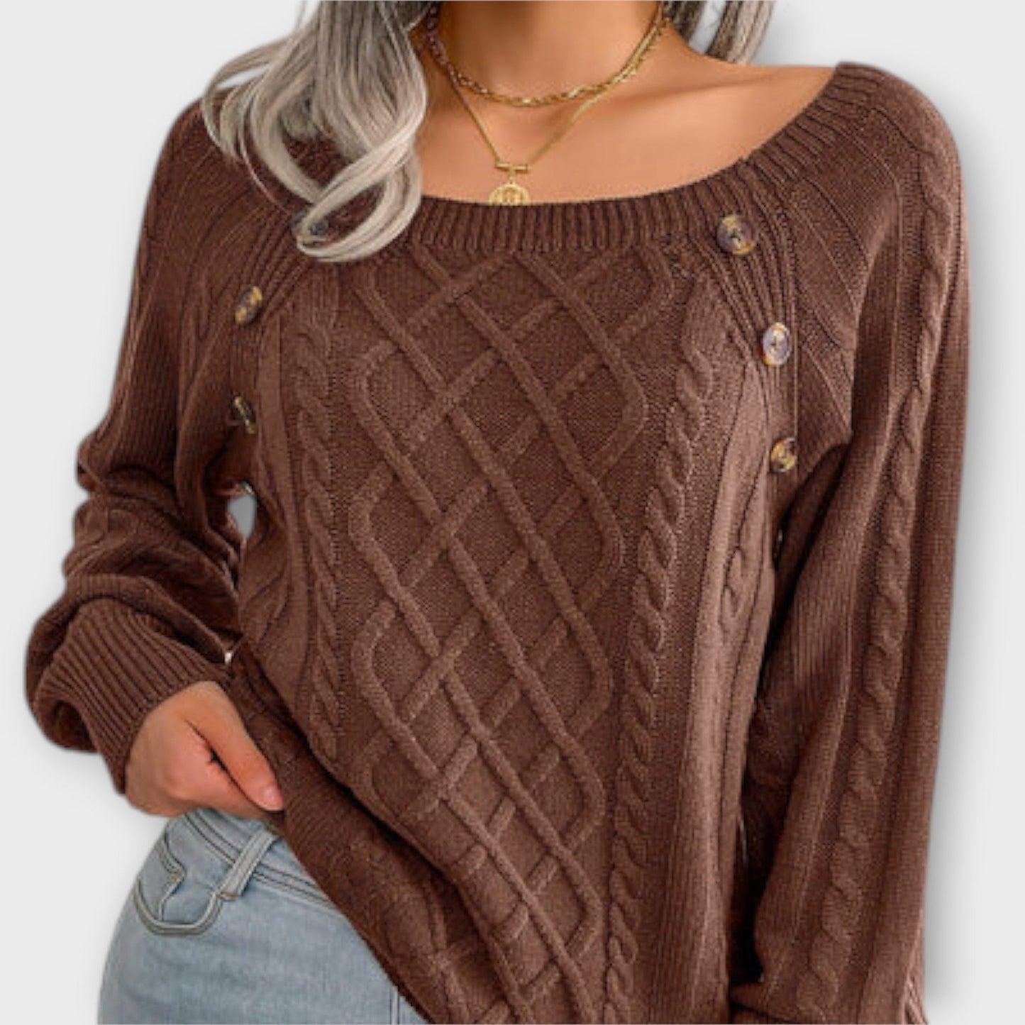 Amy™ | Knitted sweater with buttons