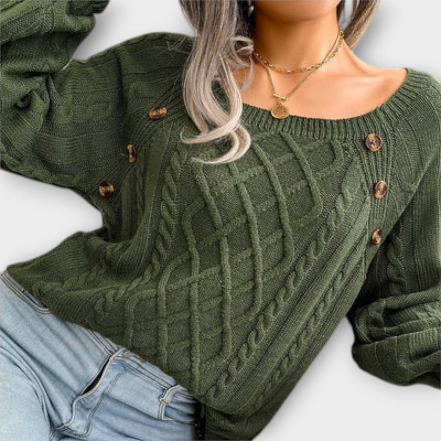 Amy™ | Knitted sweater with buttons