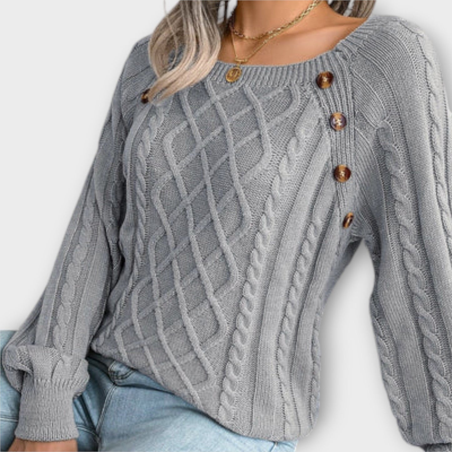 Amy™ | Knitted sweater with buttons