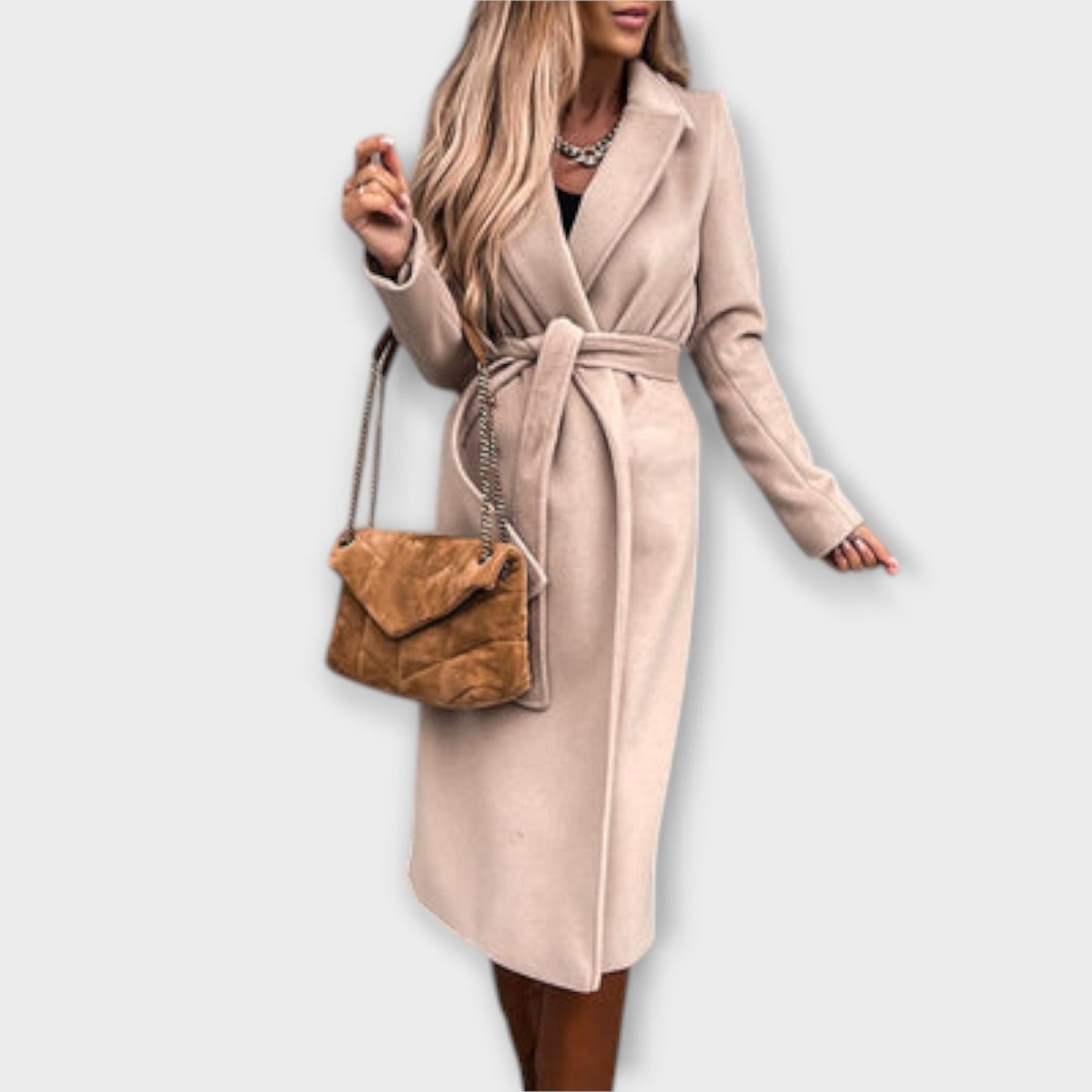 Evelyn™ | Chic long coat with tie belt