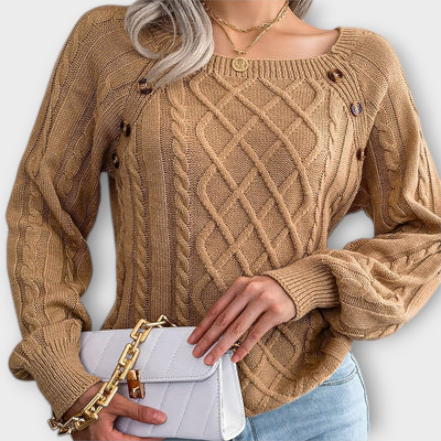 Amy™ | Knitted sweater with buttons