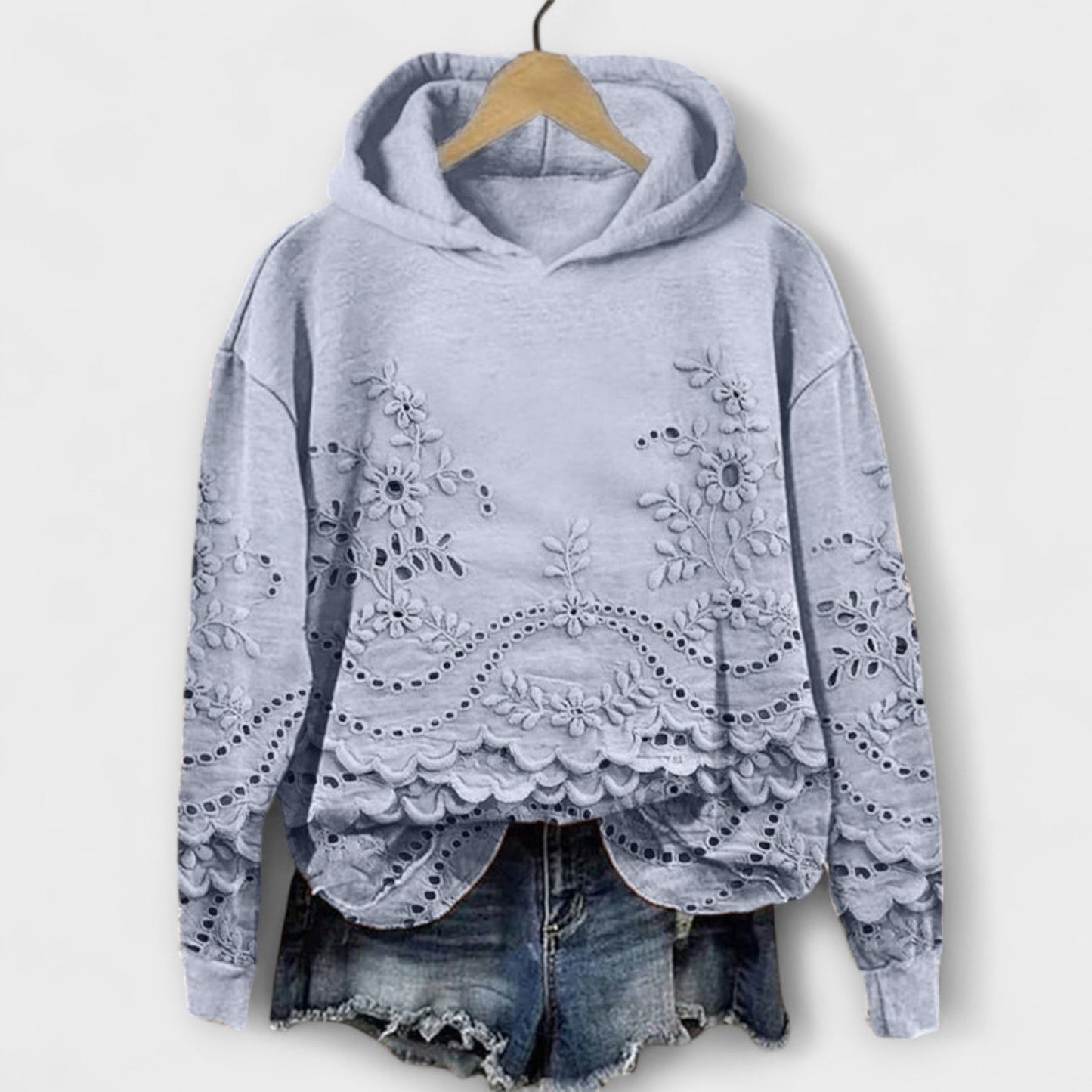 Evelyn™ | Vintage Hoodie with Floral Print