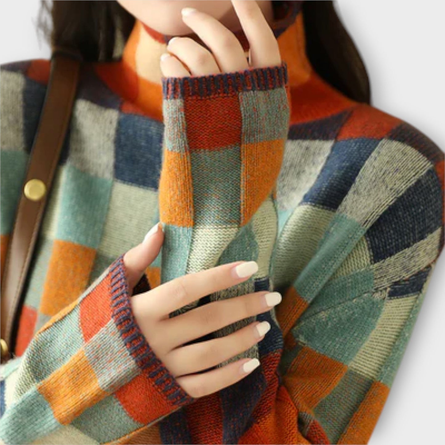 Isla™ | Patchwork Roll Collar Pullover