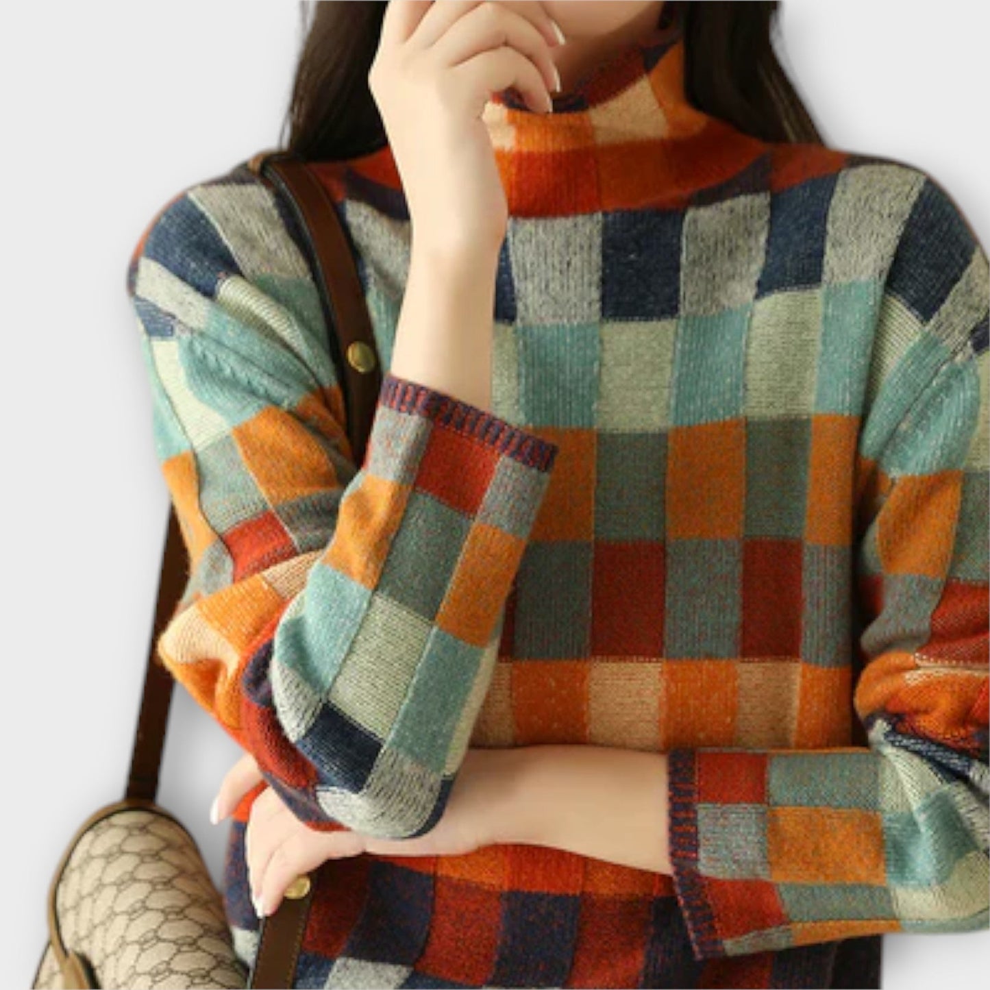 Isla™ | Patchwork Roll Collar Pullover