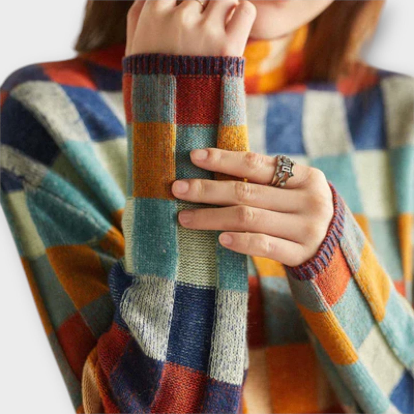 Isla™ | Patchwork Roll Collar Pullover