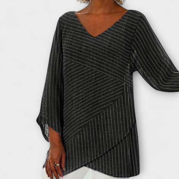 Amy™ | Striped Draped Top