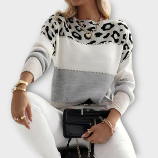 Evelyn™ | Casual sweater with leopard design