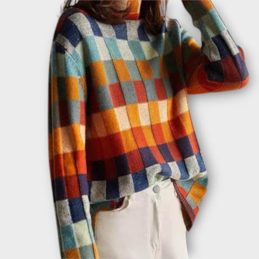 Isla™ | Patchwork Roll Collar Pullover