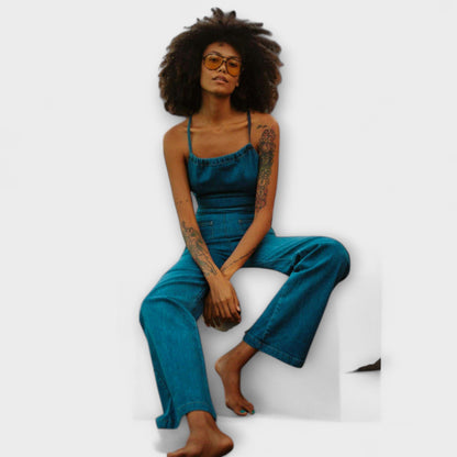 Isla™ | Flared Denim Jumpsuit