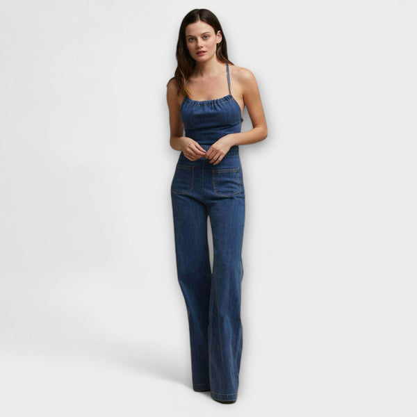 Isla™ | Flared Denim Jumpsuit