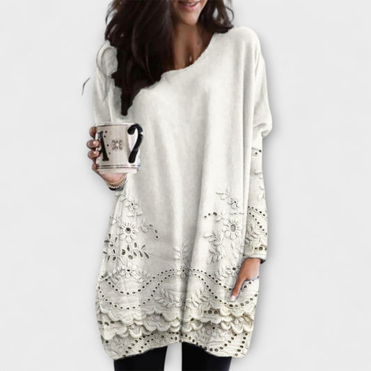 Anya – Embroidered Printed Sweater
