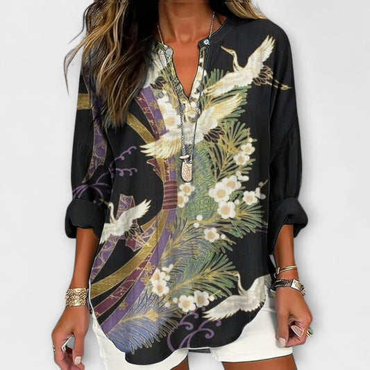 Amy™ | Botanical Elegance Blouse