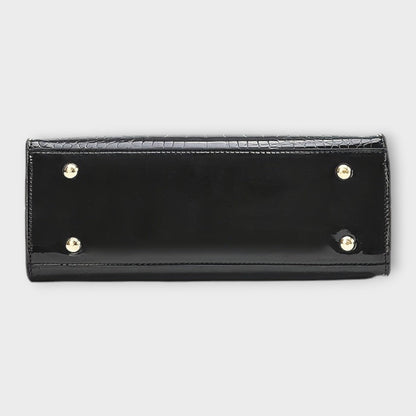 Amy™ | Glossy Crocodile Leather Pattern Handbag