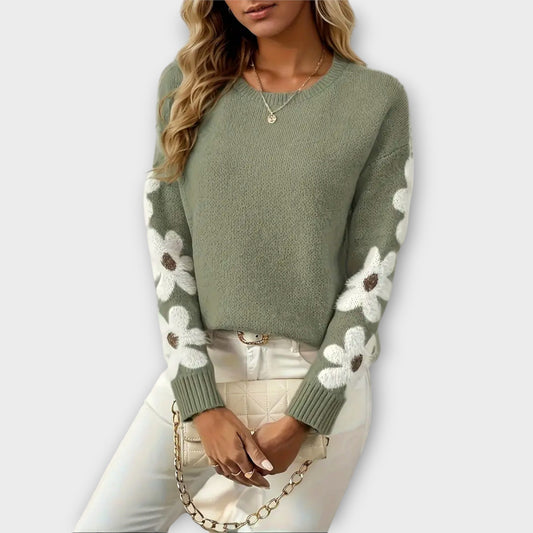 Isla™ | Soft knitted sweater with floral design